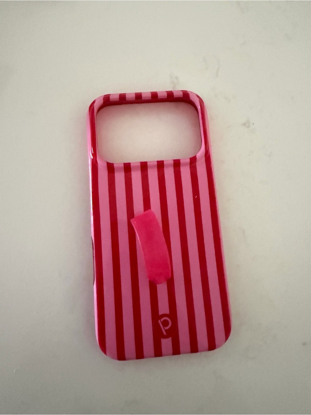 Loopy Case Pink Striped Phone Case with Loop Grip 17 pro case